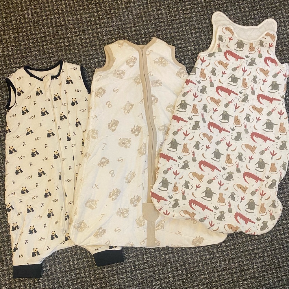 Kids Wearable Blanket Sleep Sacks, Bamboo and Cotton Quilted, Zen Panda Print